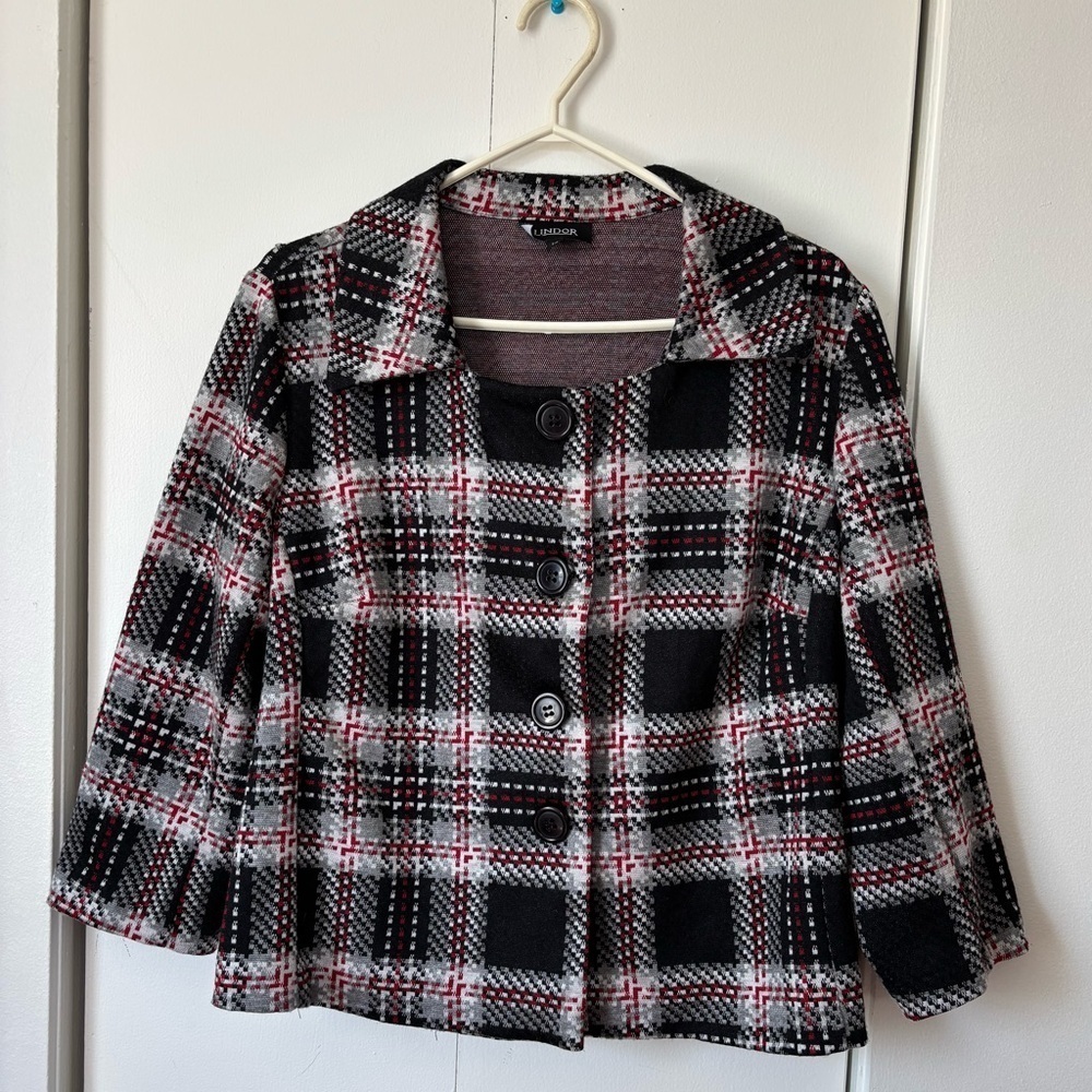 🎉Lindor Vintage Plaid Jacket✨ Size 14 — 8/10